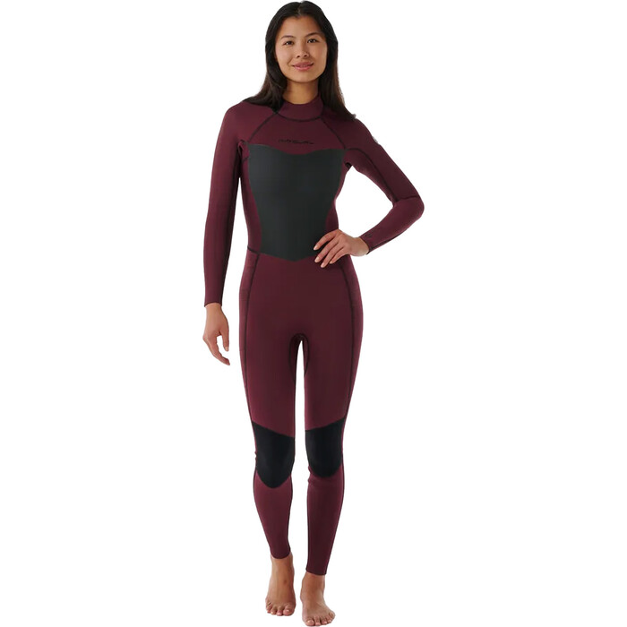 2024 Rip Curl Frauen Dawn Patrol 3/2mm Rckenreiverschluss Neoprenanzug 151WFS - Plum